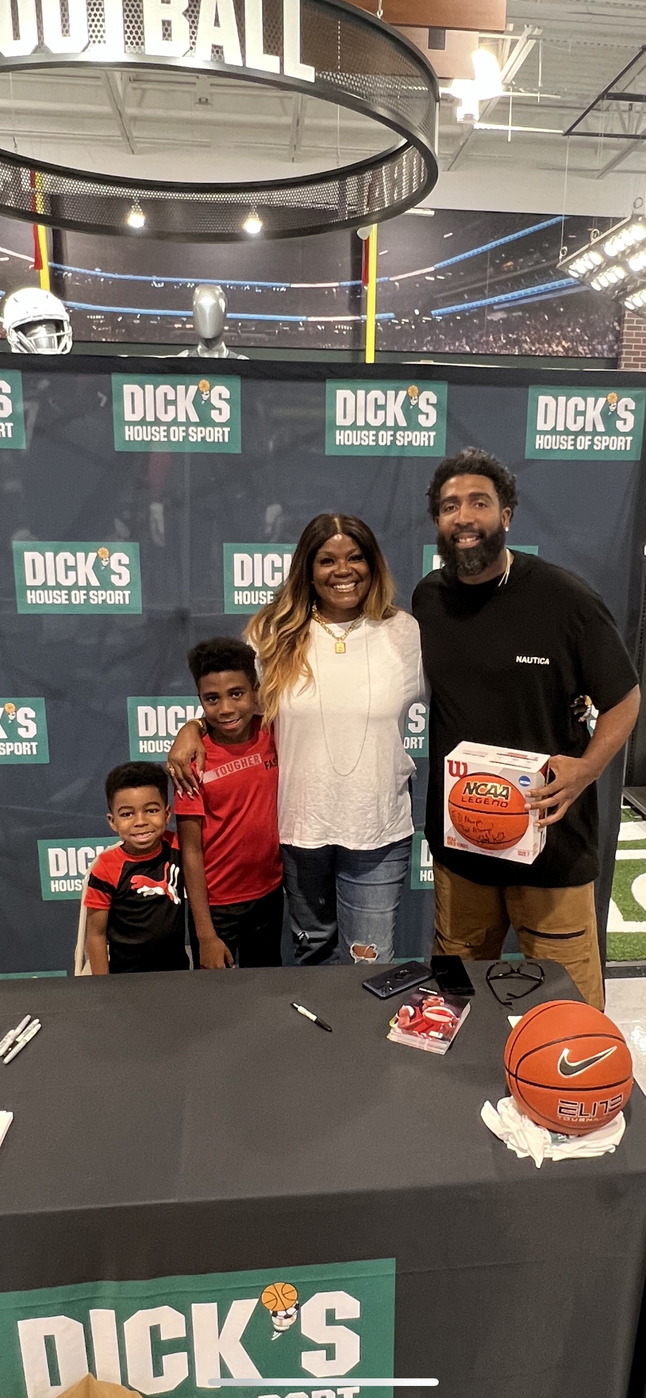 Derrick with WNBA Legend Sheryl Swoopes